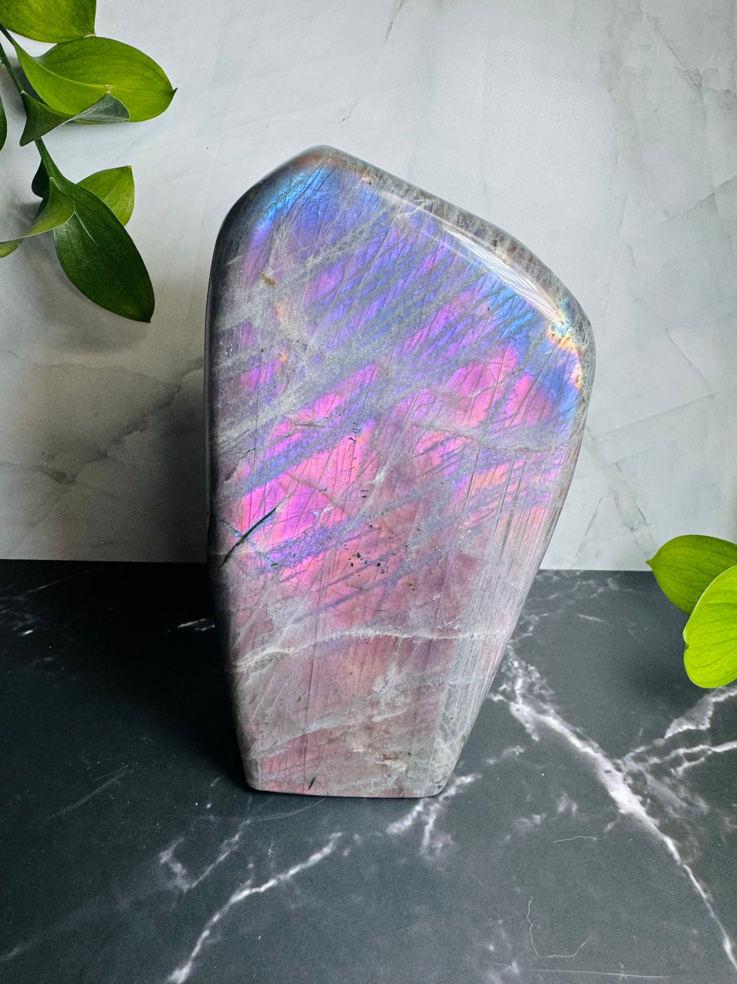 Labradorite Freeform | Purple Pink Flash | Large | Polished | Crystal Decor | Healing | Gift Crystal Eyes It