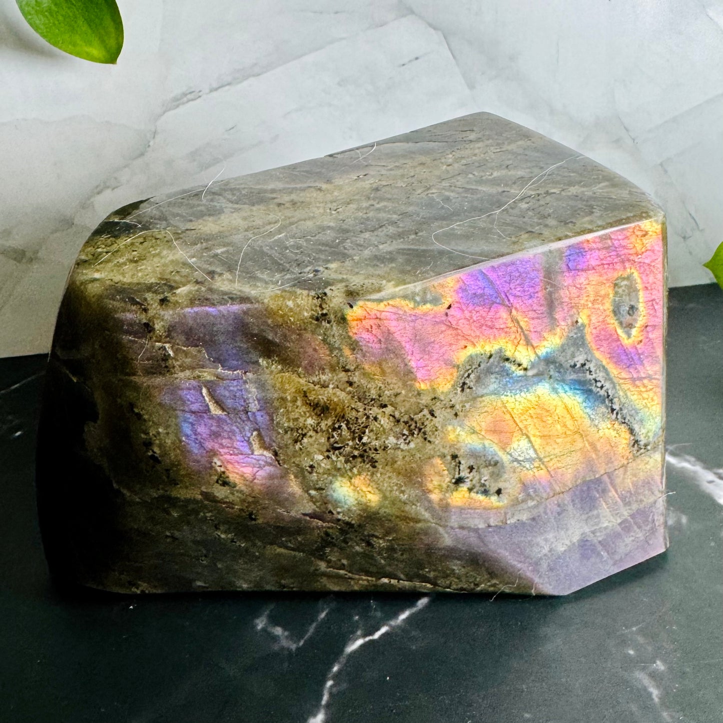 Labradorite Freeform | Purple Pink Orange Sunset Flash | Large | Polished | Crystal Decor | Healing | Gift Crystal Eyes It