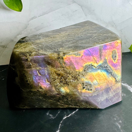 Labradorite Freeform | Purple Pink Orange Sunset Flash | Large | Polished | Crystal Decor | Healing | Gift Crystal Eyes It