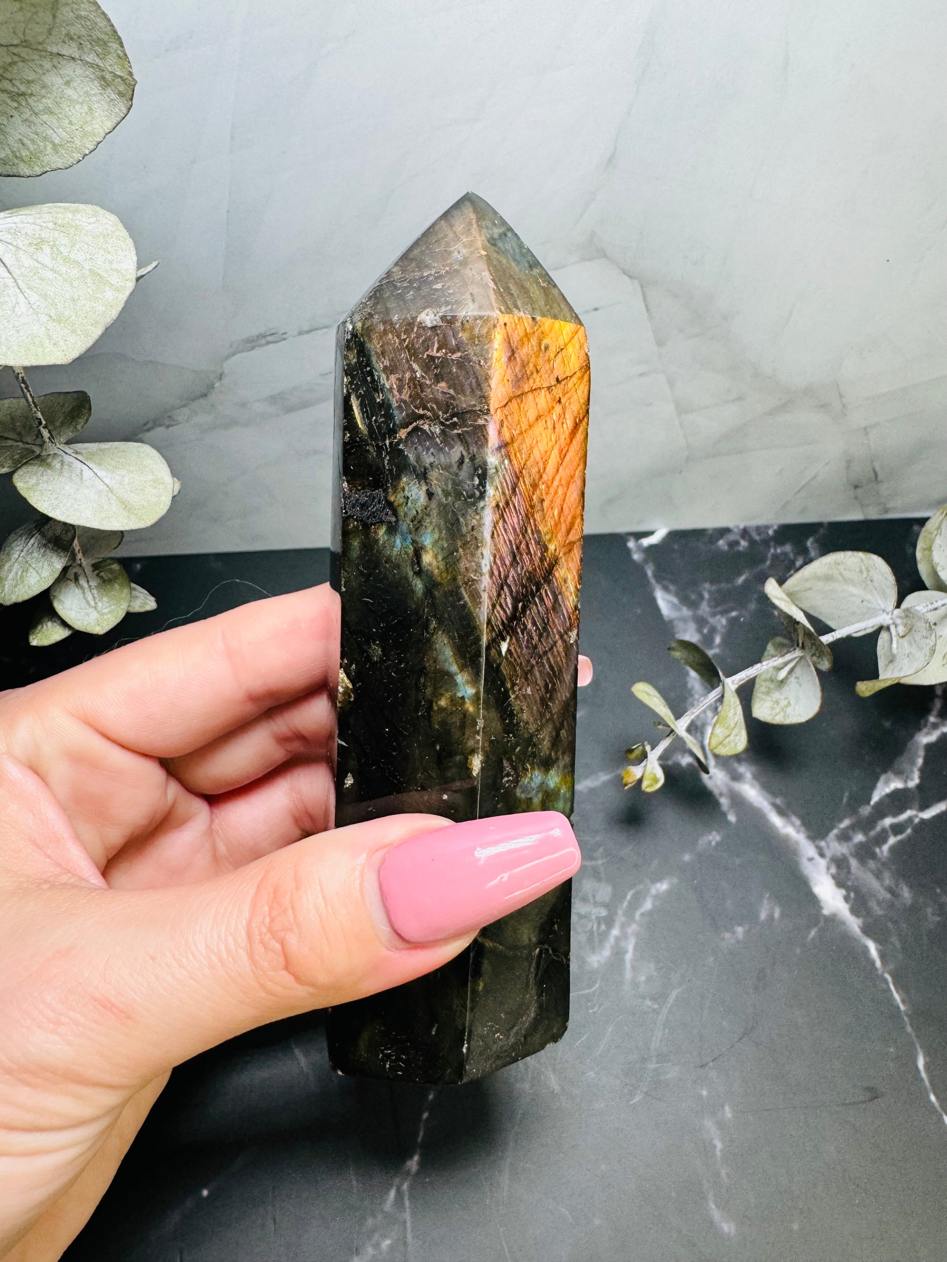 Labradorite Crystal Tower Point 5” | Large | Crystal Decor | Healing | Gift Crystal Eyes It