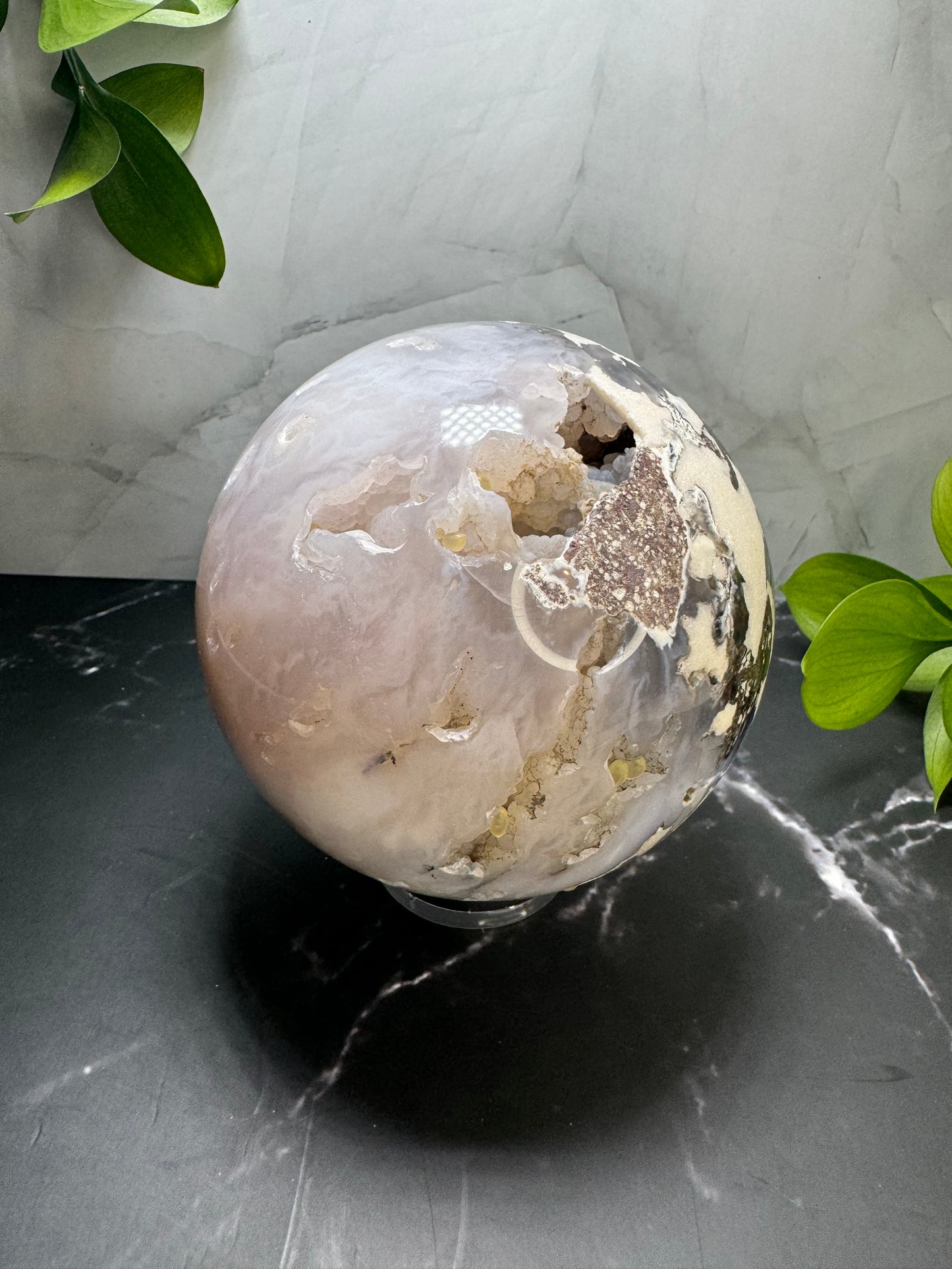 Large Druzy Agate and White Quartz Sphere 3.5” | Druzy Quartz | White | Crystal Decor | Healing | Gift Crystal Eyes It