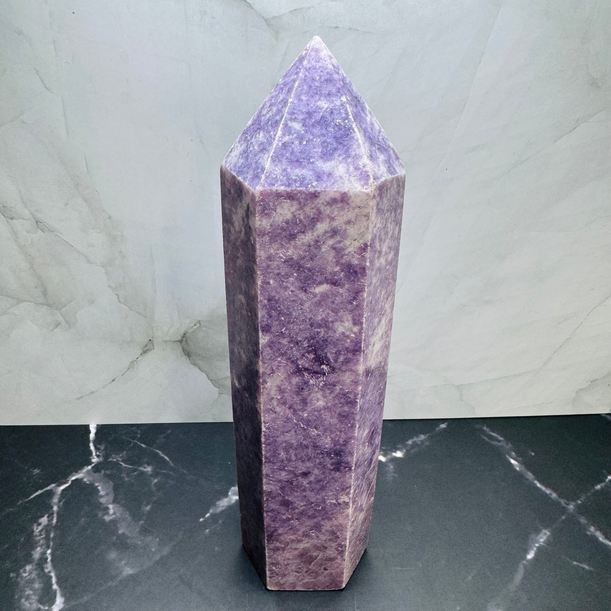 Lepidolite Crystal Tower Wand Point 7” | Large | Crystal Decor | Healing | Gift Crystal Eyes It