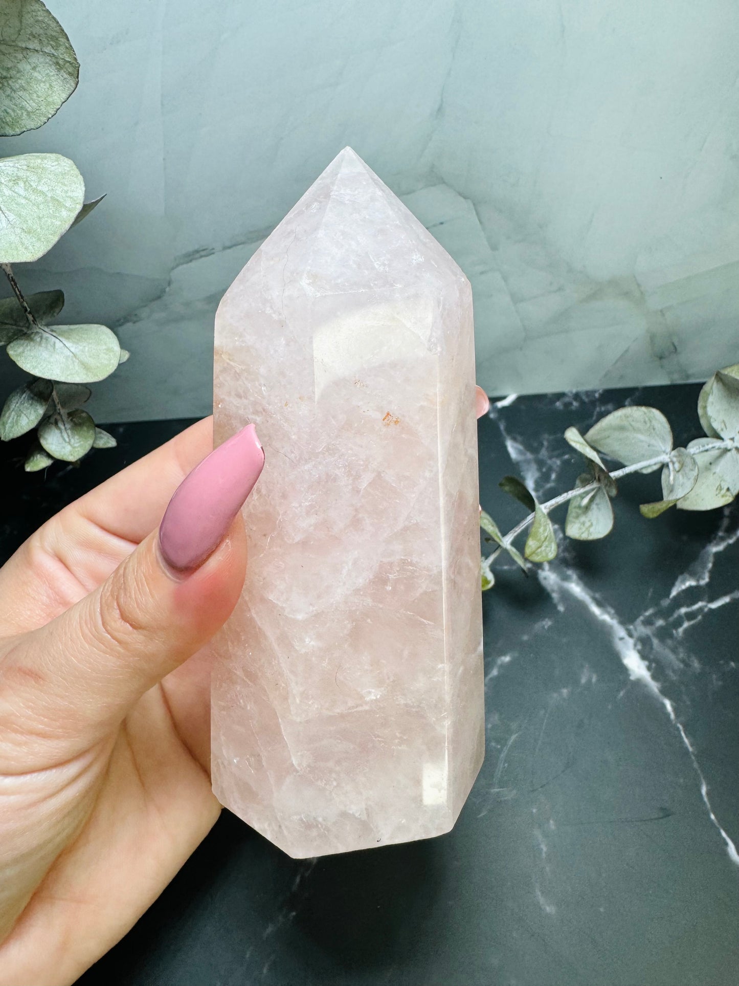 Rose Quartz Crystal Tower Point 4.5” | Crystal Decor | Healing | Gift Crystal Eyes It