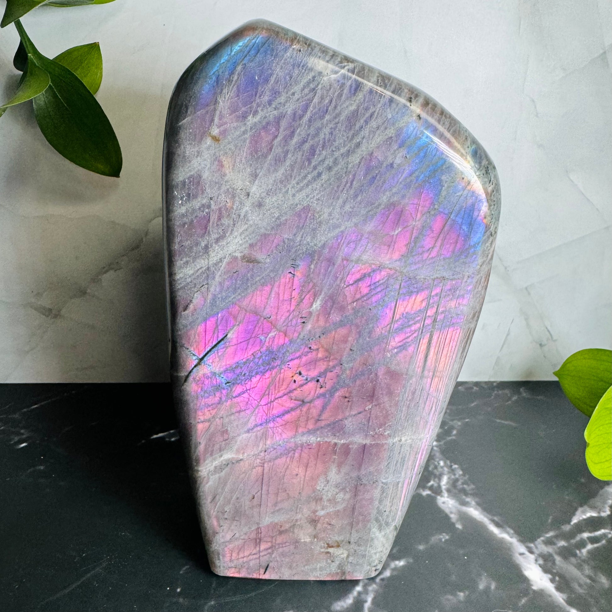 Labradorite Freeform | Purple Pink Flash | Large | Polished | Crystal Decor | Healing | Gift Crystal Eyes It