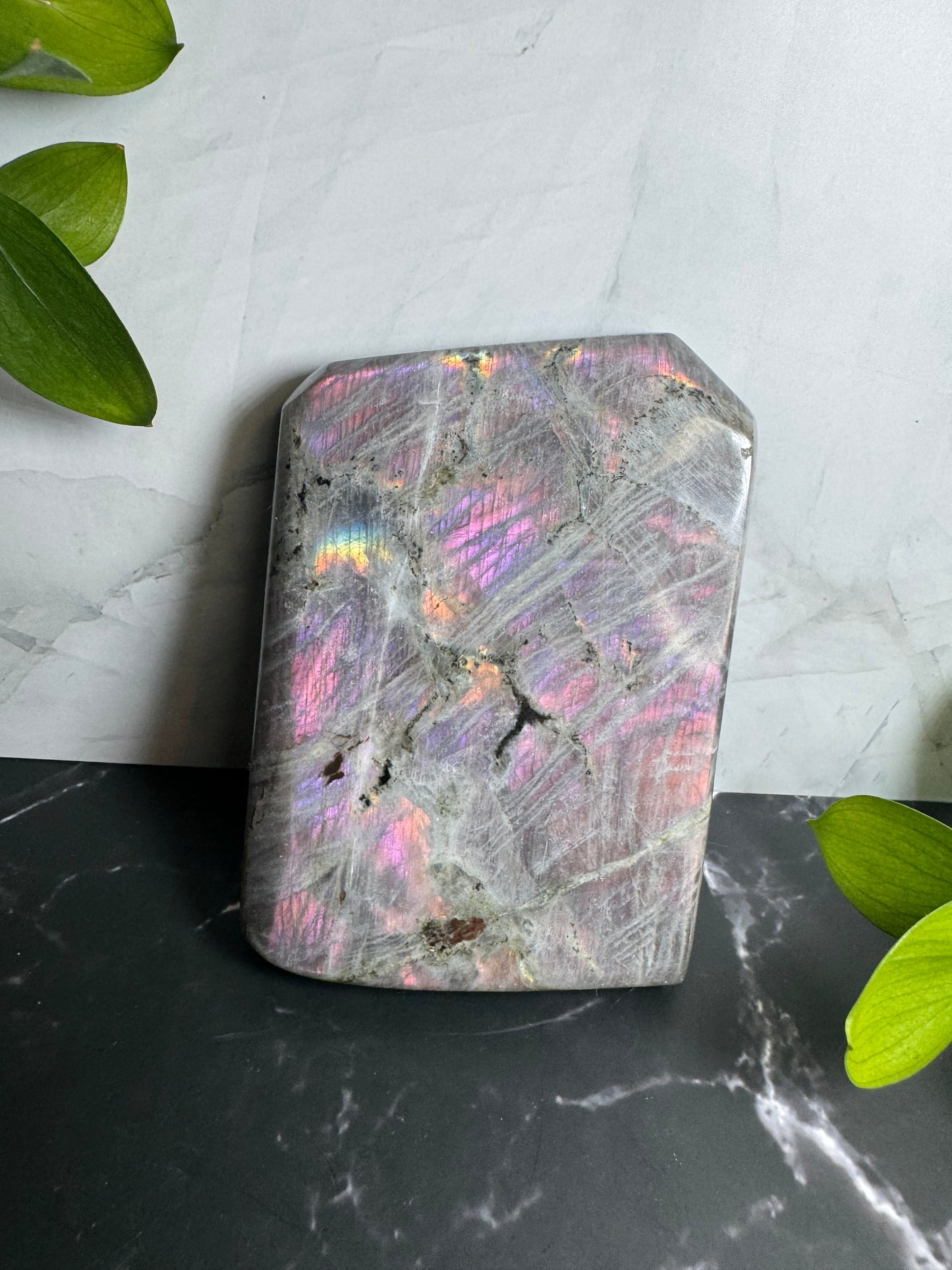 Labradorite Freeform | Purple Pink Orange Sunset Flash | Large | Polished | Crystal Decor | Healing | Gift Crystal Eyes It