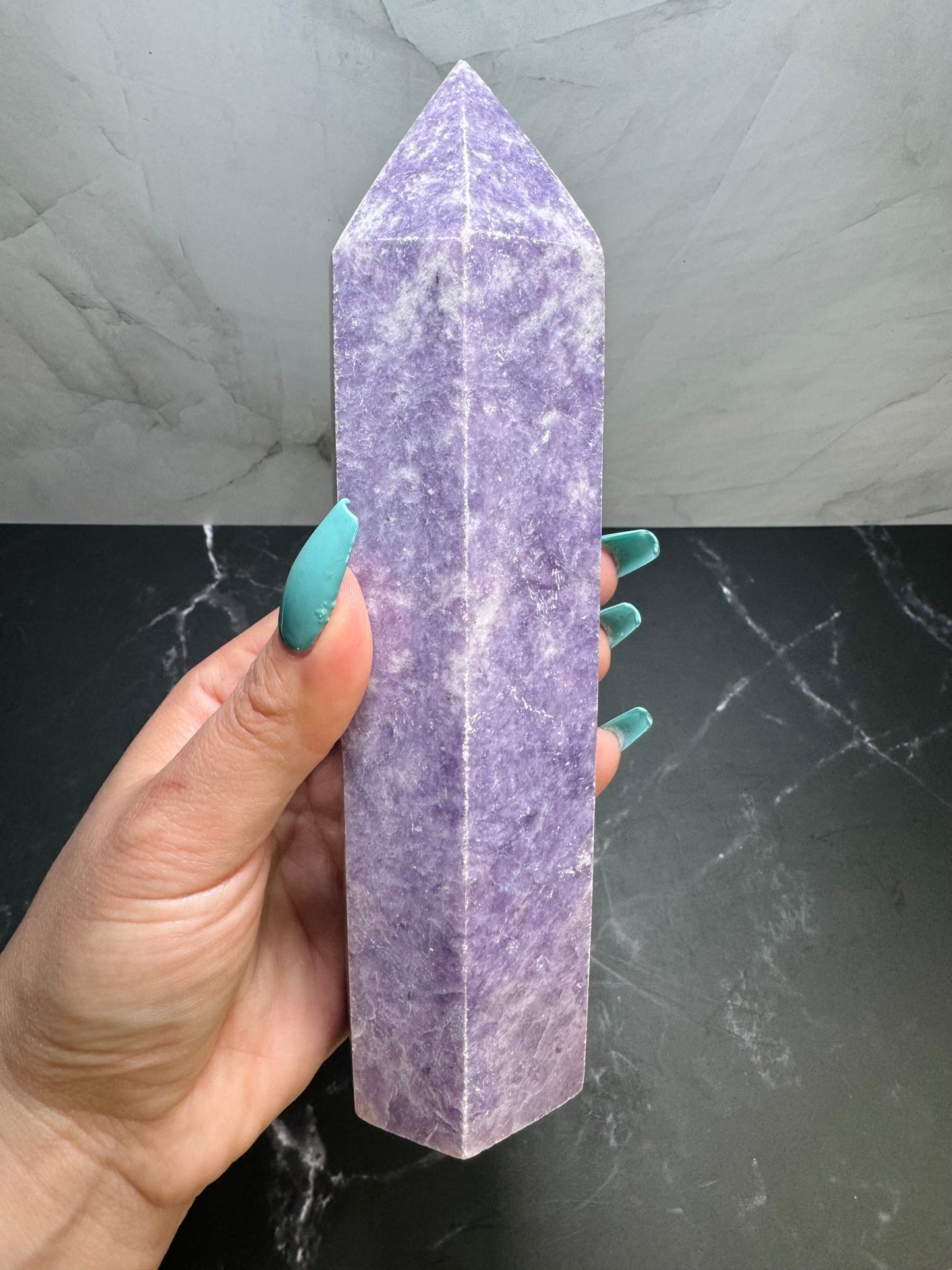 Lepidolite Crystal Tower Wand Point 7” | Large | Crystal Decor | Healing | Gift Crystal Eyes It