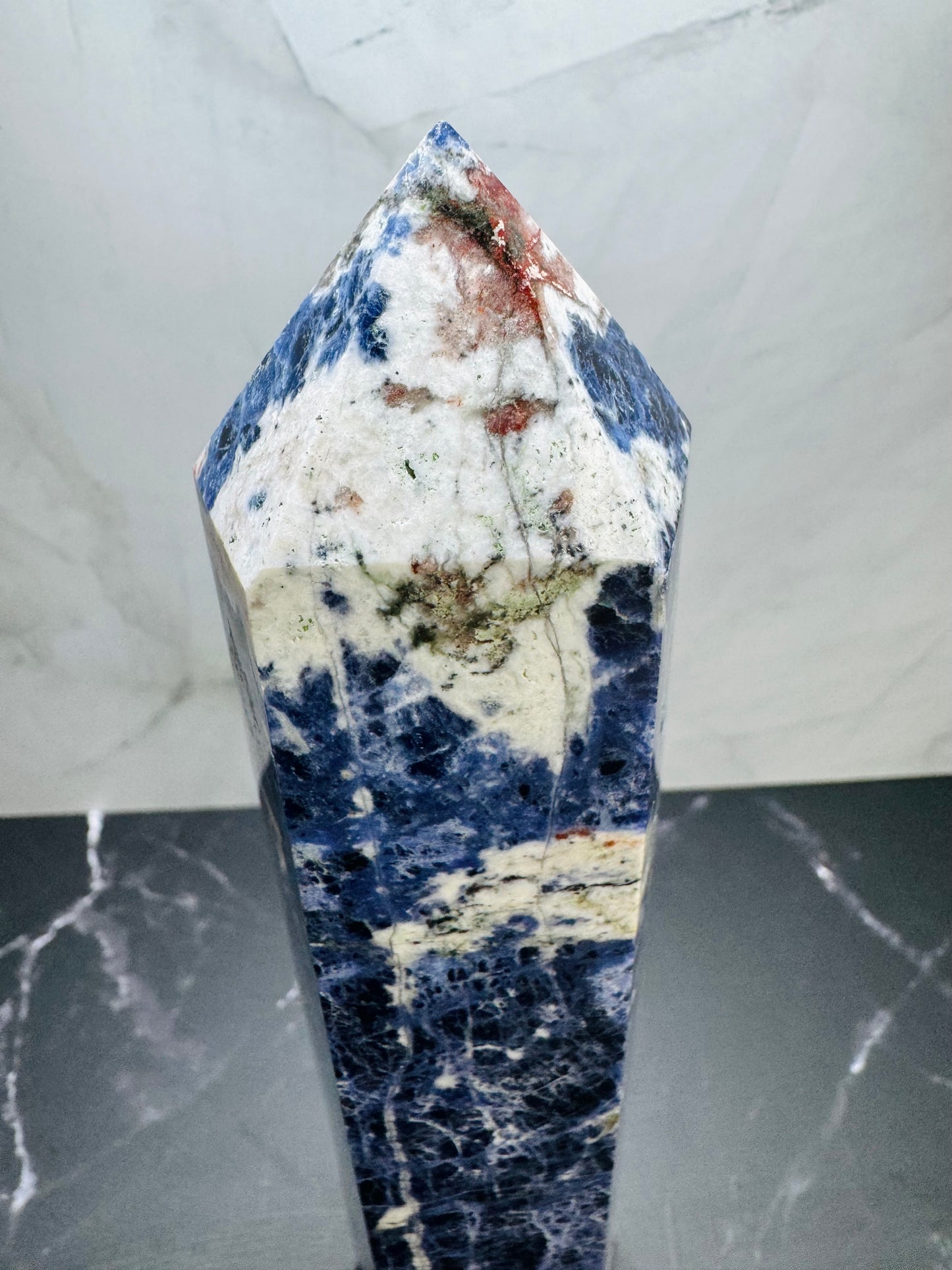 Sodalite Crystal Tower Wand Point 8” | Large | Crystal Decor | Healing | Gift Crystal Eyes It