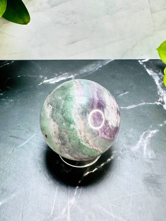 Rainbow Fluorite Sphere 2” | Purple | Green | Crystal Decor | Healing | Gift Crystal Eyes It