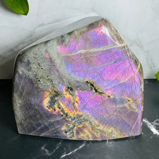 Labradorite Freeform | Purple Pink Orange Flash | Large | Polished | Crystal Decor | Healing | Gift Crystal Eyes It