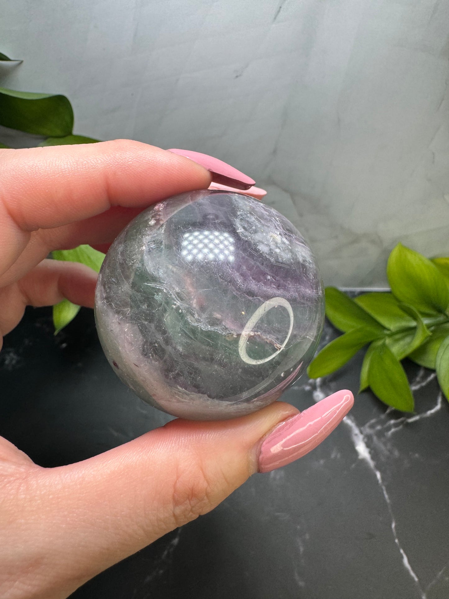Rainbow Fluorite Sphere 2” | Purple | Green | Crystal Decor | Healing | Gift Crystal Eyes It