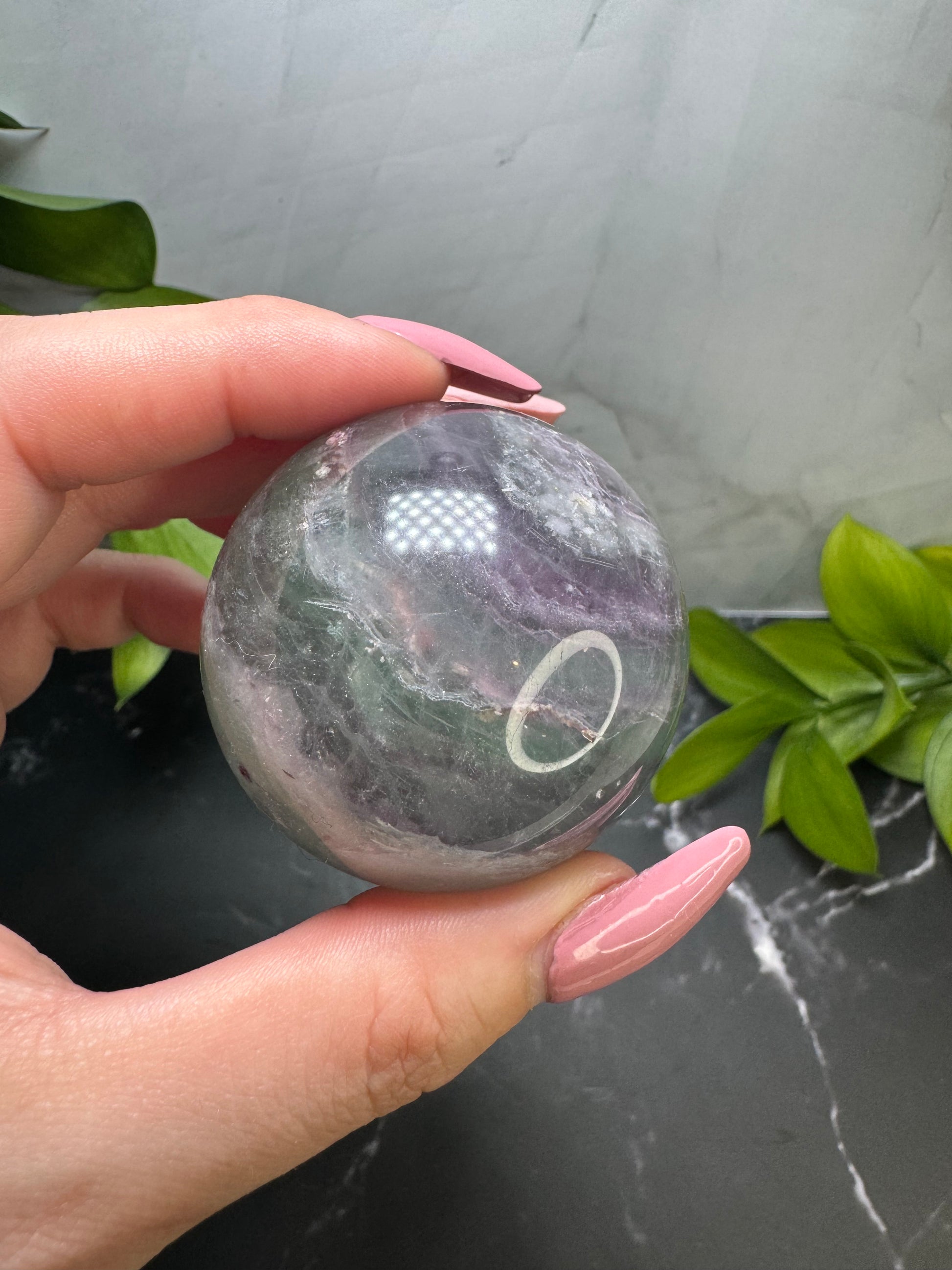 Rainbow Fluorite Sphere 2” | Purple | Green | Crystal Decor | Healing | Gift Crystal Eyes It