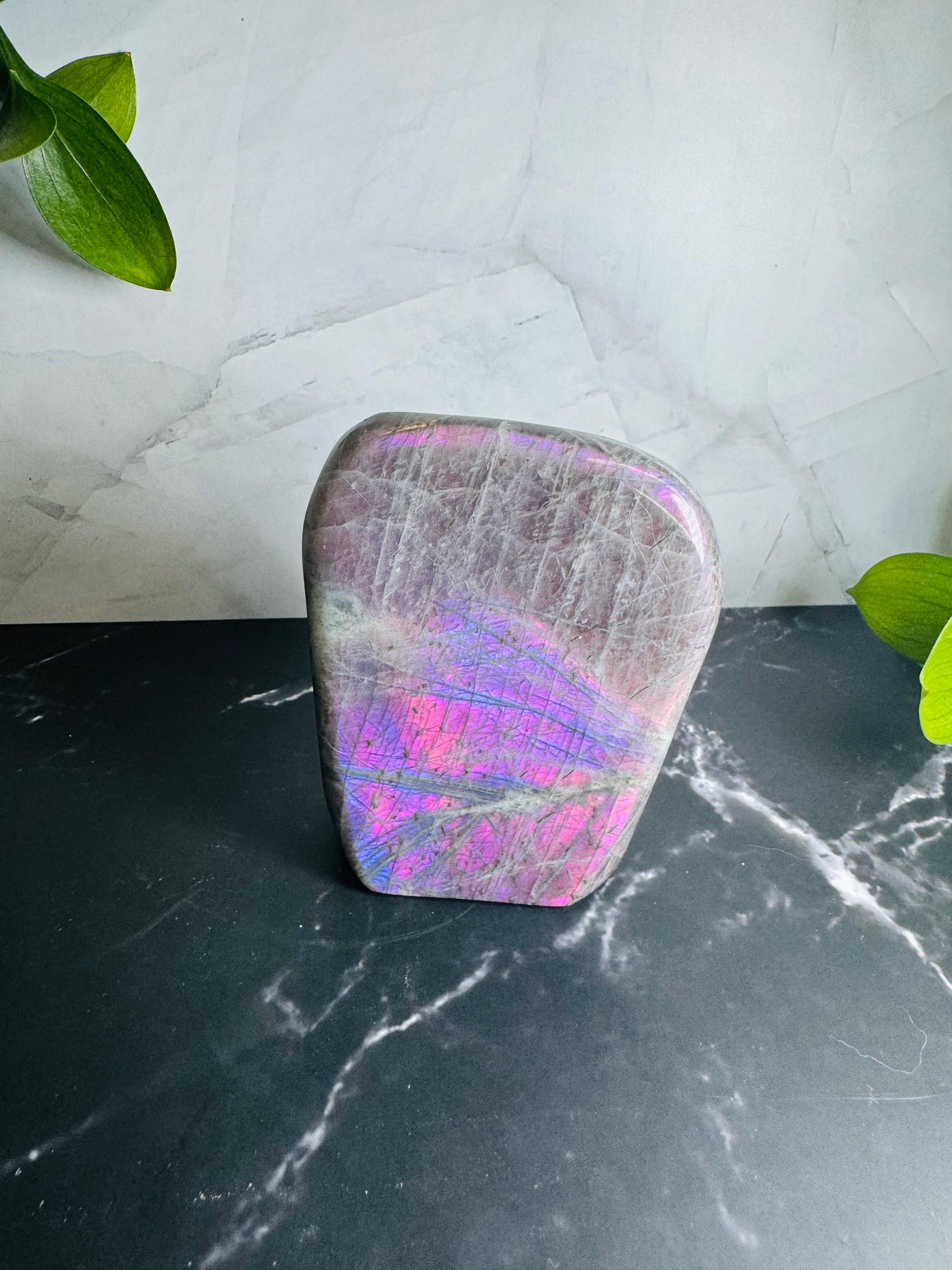 Labradorite Freeform | Purple Pink Blue Flash | Large | Polished | Crystal Decor | Healing | Gift Crystal Eyes It