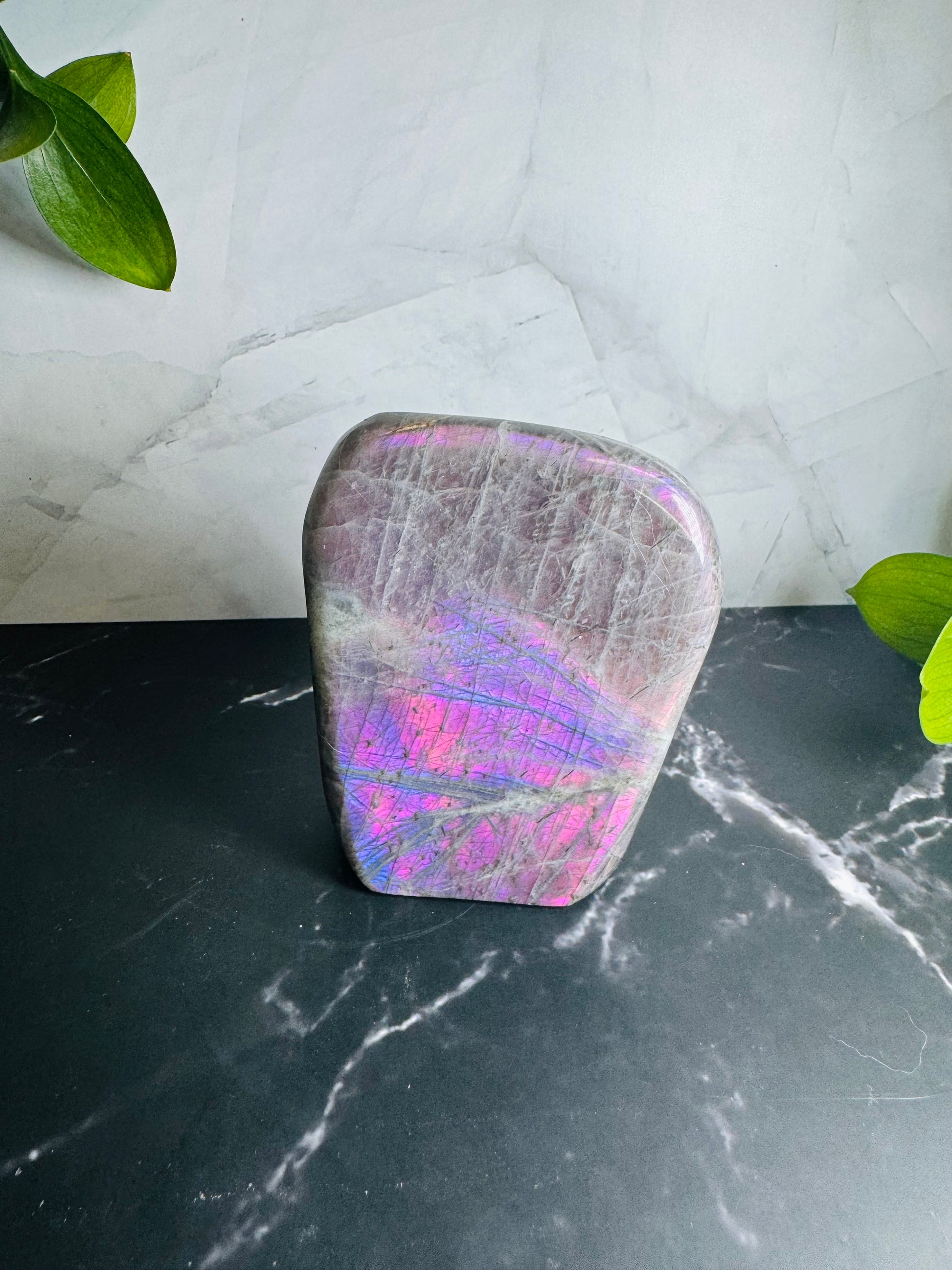 Labradorite Freeform | Purple Pink Blue Flash | Large | Polished | Crystal Decor | Healing | Gift Crystal Eyes It