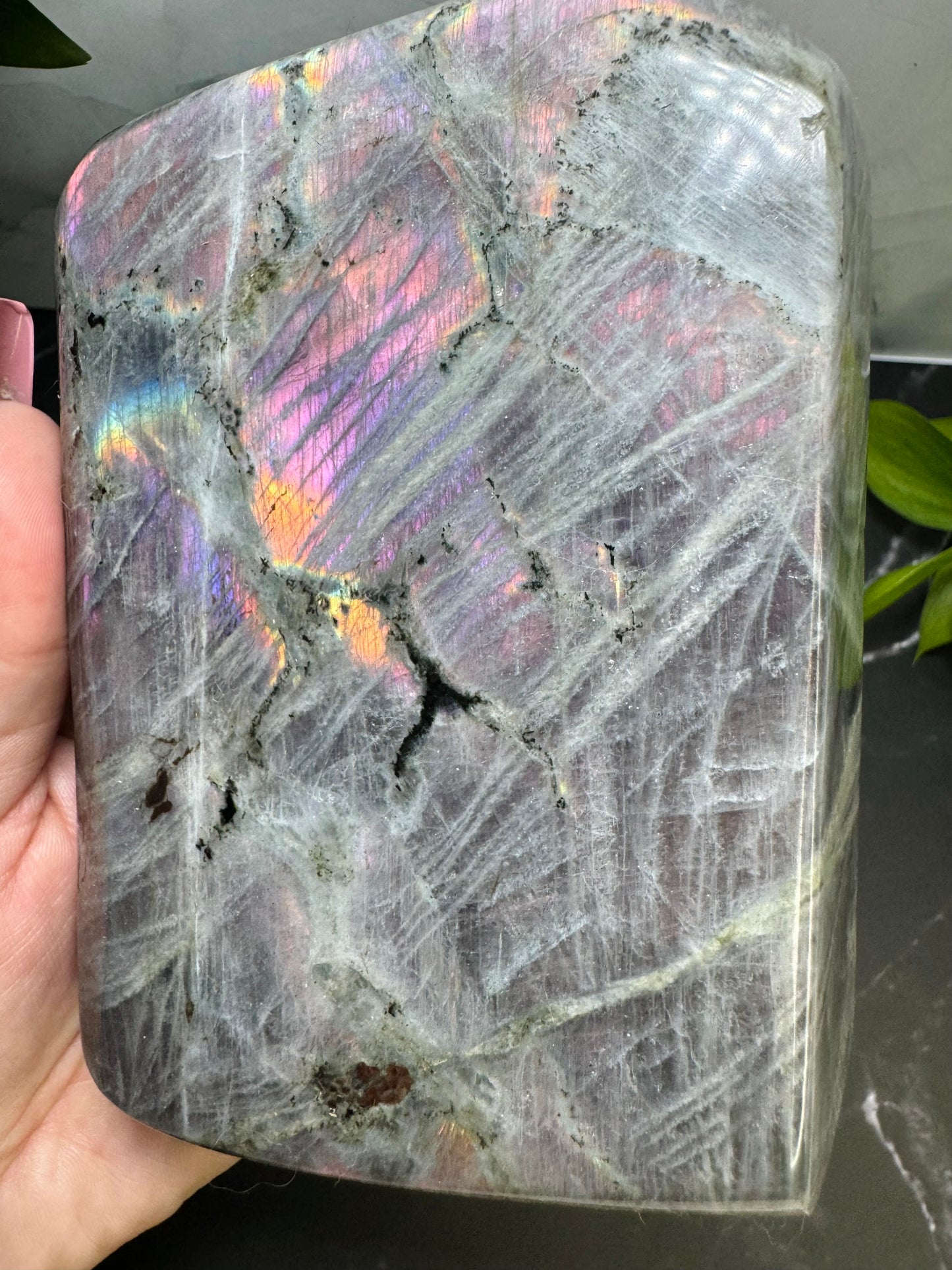 Labradorite Freeform | Purple Pink Orange Sunset Flash | Large | Polished | Crystal Decor | Healing | Gift Crystal Eyes It
