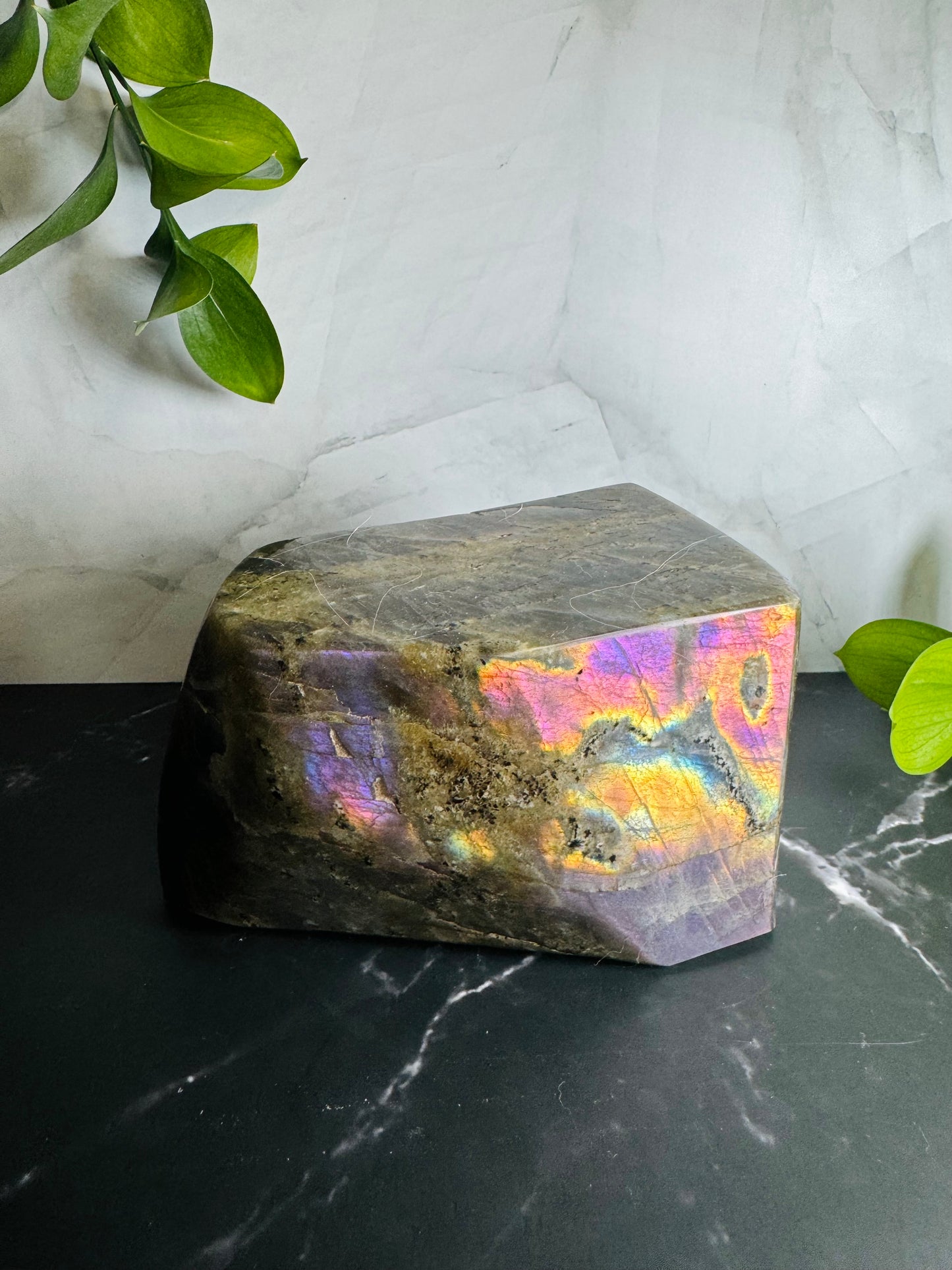 Labradorite Freeform | Purple Pink Orange Sunset Flash | Large | Polished | Crystal Decor | Healing | Gift Crystal Eyes It
