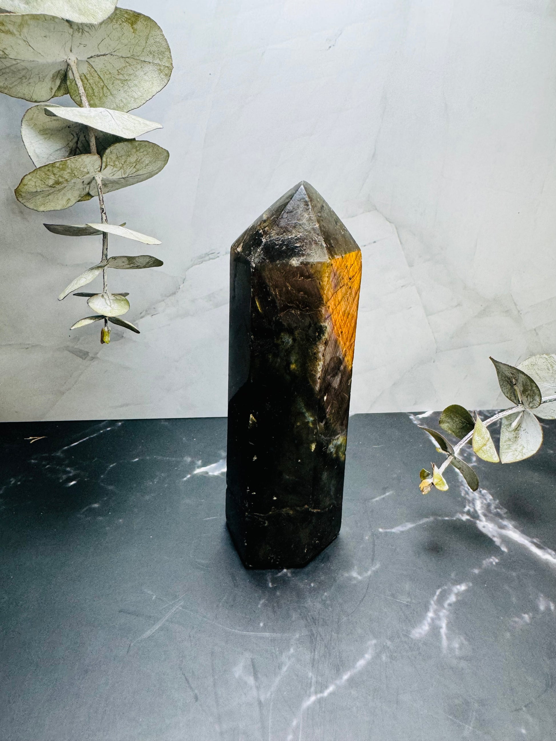 Labradorite Crystal Tower Point 5” | Large | Crystal Decor | Healing | Gift Crystal Eyes It