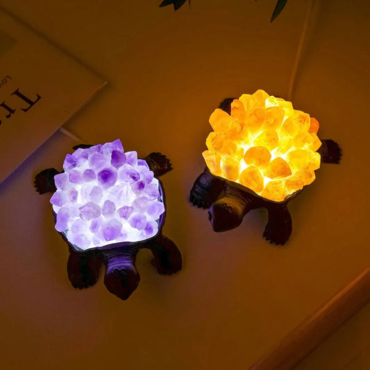 Crystal Turtle Light | Amethyst | Citrine | LED | USB | Gift Crystal Eyes It