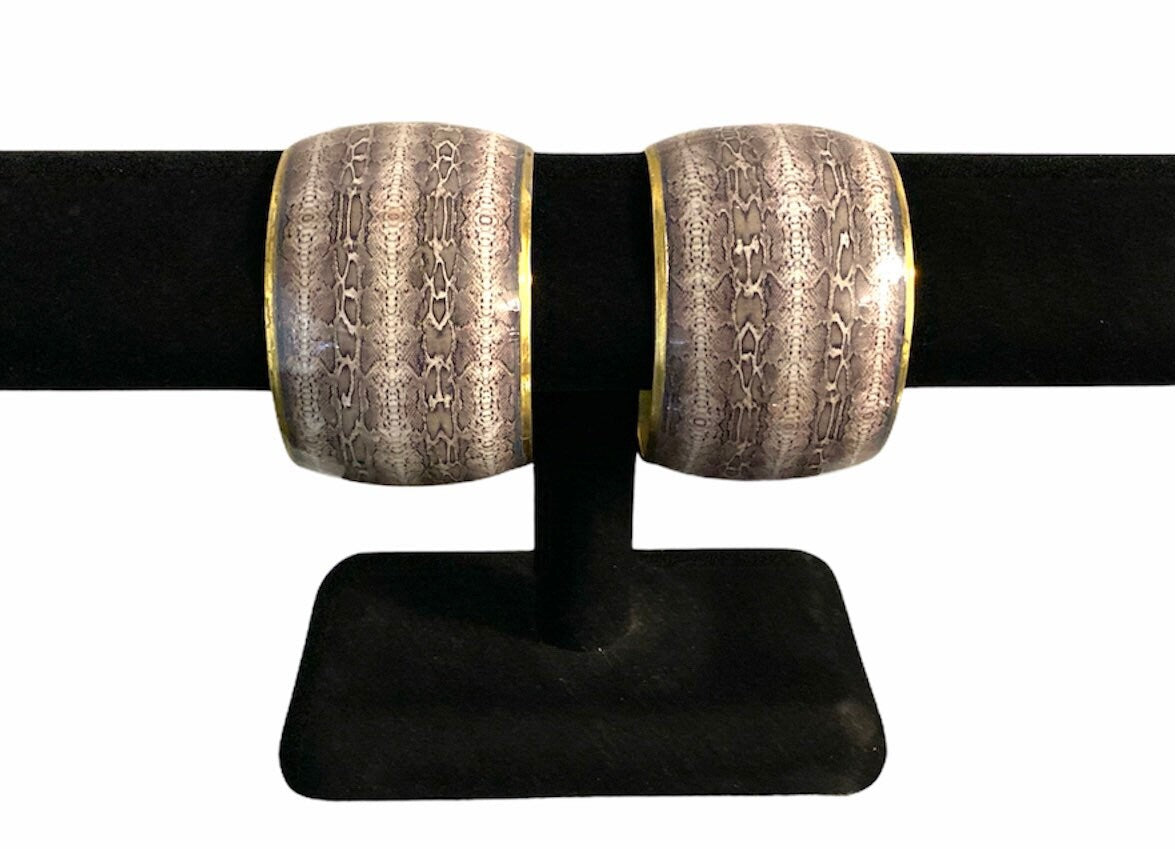 Brass Cuff | Bracelet | Snake Print | Statement Jewelry | Gift Crystal Eyes It