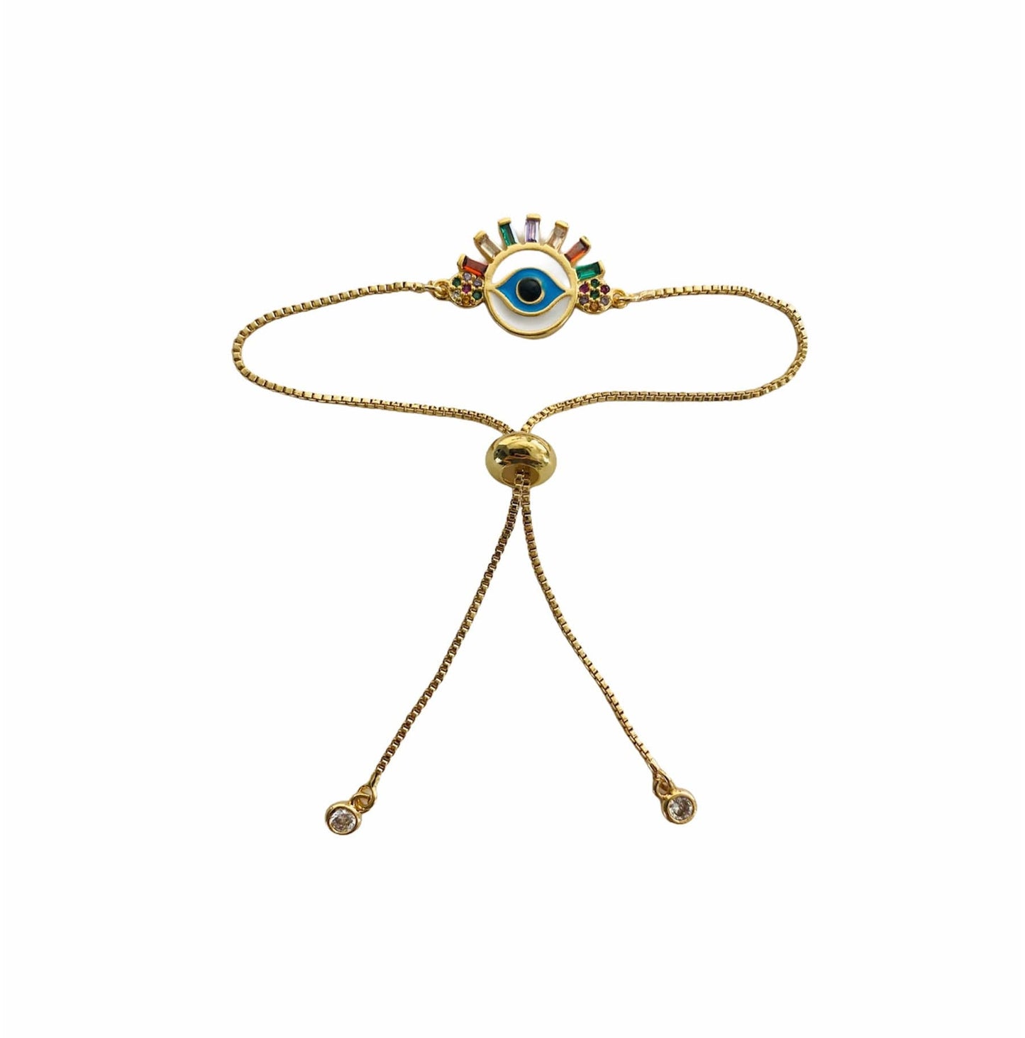Evil Eye Bracelet | Blue | Red | Mal de Ojo | Matiasma | Nazar | Protection Symbol | Good Luck Charm | Talisman | Jewelry | Gold | Gift Crystal Eyes It