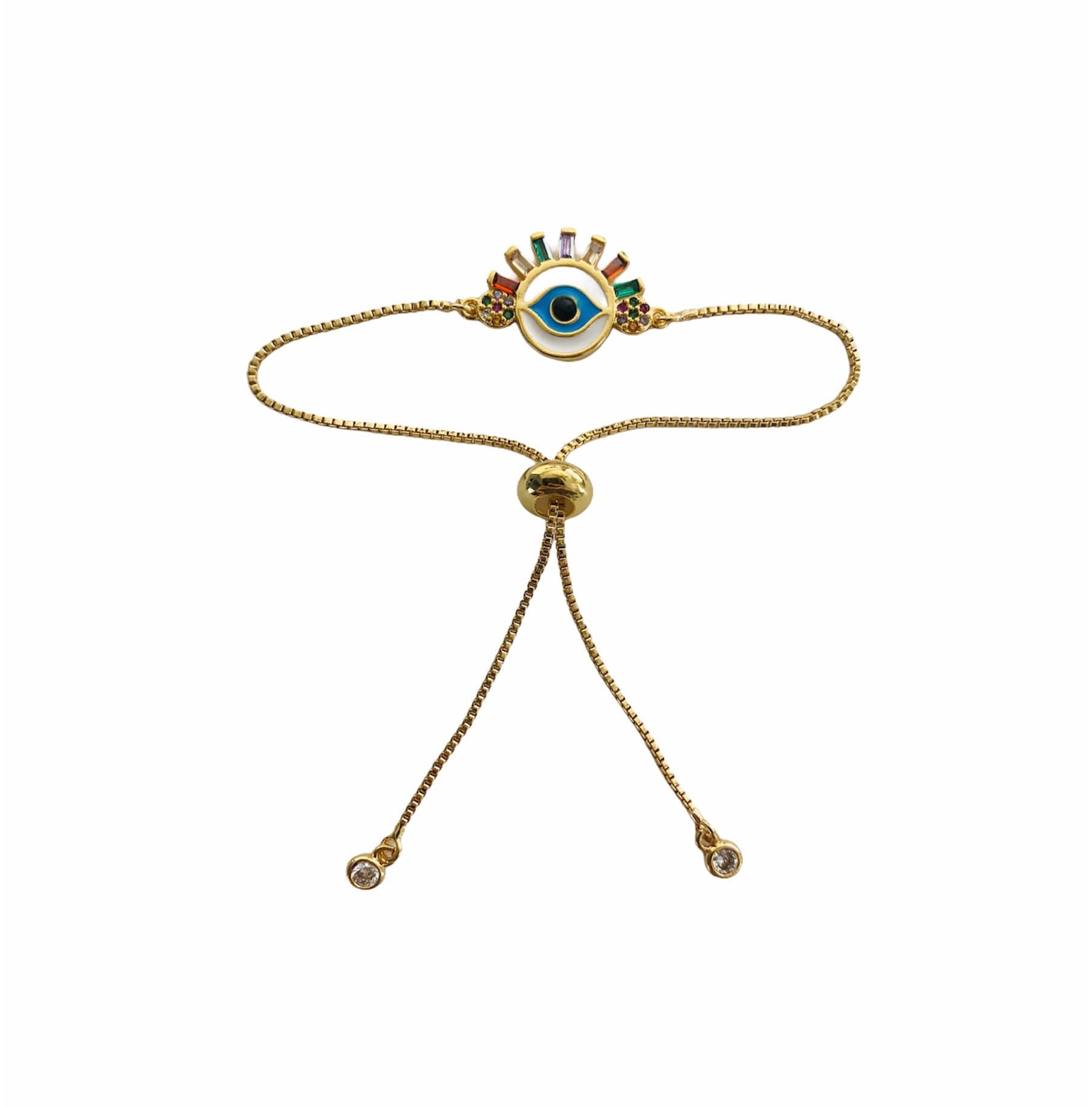 Evil Eye Bracelet | Blue | Red | Mal de Ojo | Matiasma | Nazar | Protection Symbol | Good Luck Charm | Talisman | Jewelry | Gold | Gift Crystal Eyes It