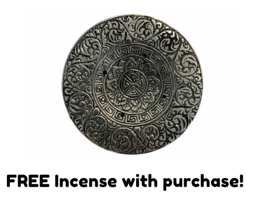 Incense Burner | Incense Holder | Tibetan Incense Burner | Round Incense Burner | Free Incense with Purchase Crystal Eyes It
