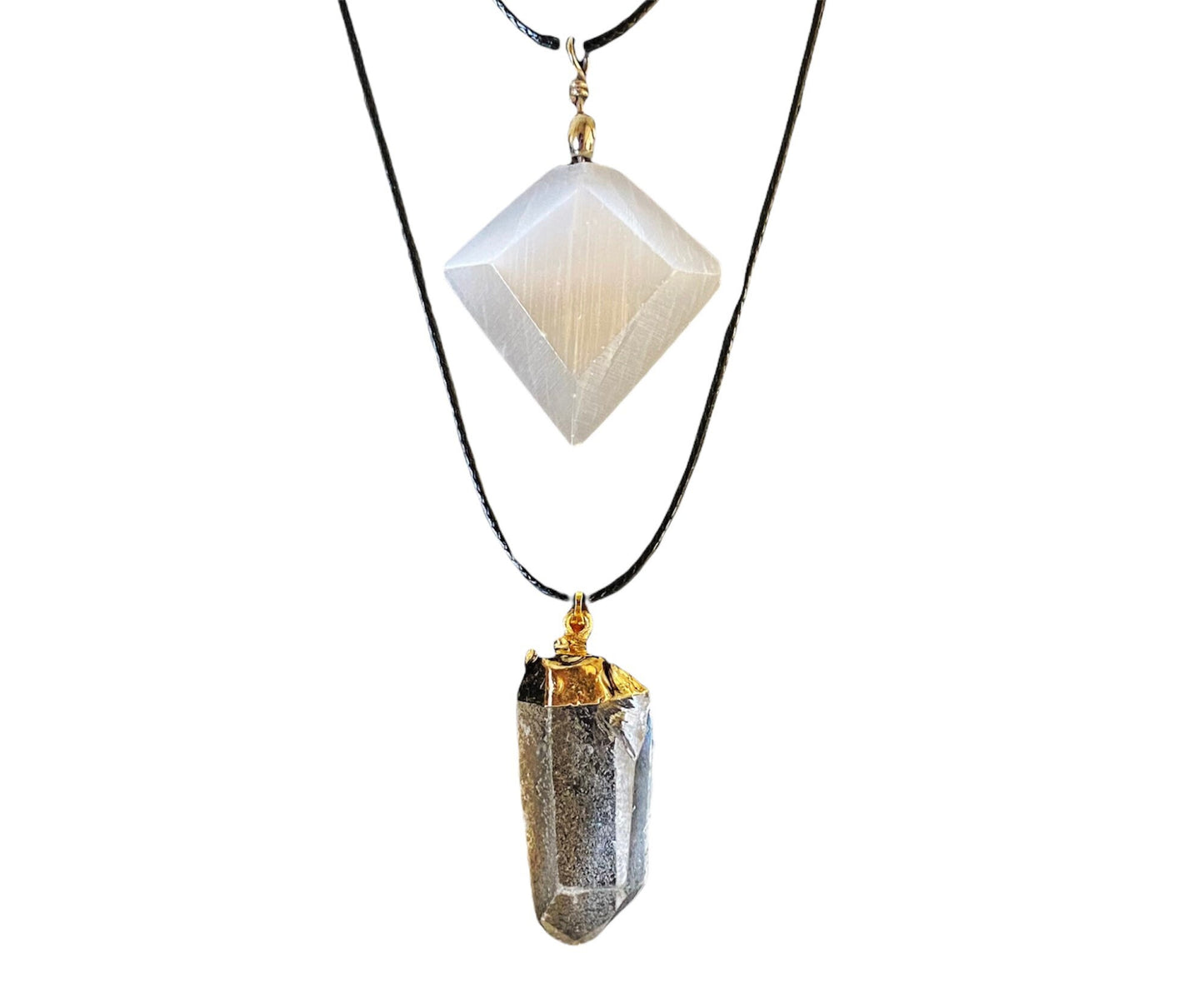 Crystal Necklace | Selenite Necklace | Satin Spar | Quartz Necklace | Healing Crystals | Protection | Jewelry | Gift Crystal Eyes It