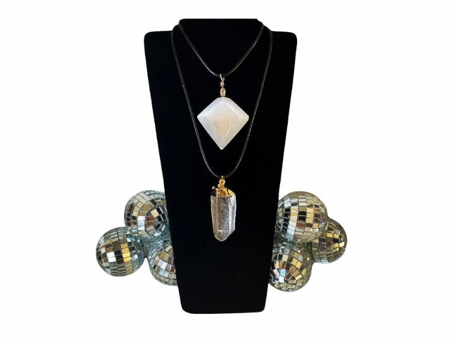Crystal Necklace | Selenite Necklace | Satin Spar | Quartz Necklace | Healing Crystals | Protection | Jewelry | Gift Crystal Eyes It