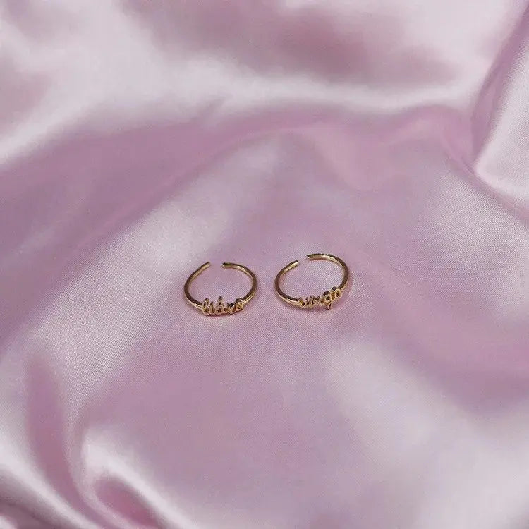 Zodiac Sign Ring | Astrology | Horoscope | Adjustable | Dainty | Gold | Jewelry | Gift Crystal Eyes It