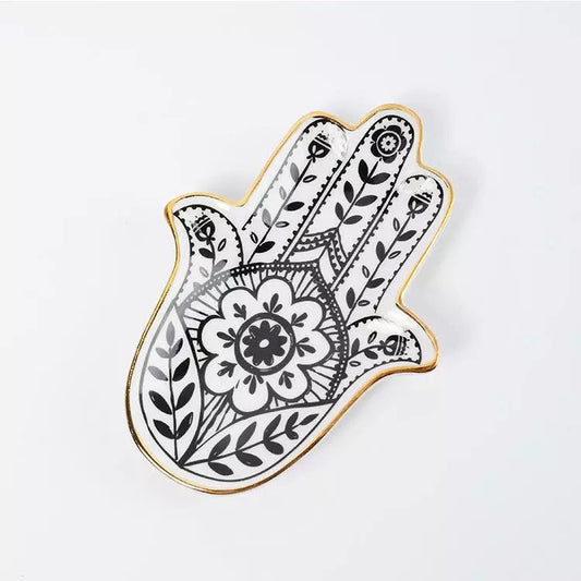 Hamsa Jewelry Dish | Hand of Fatima | Ceramic | Display | Tray | Gift | Decor | Decoration My Store