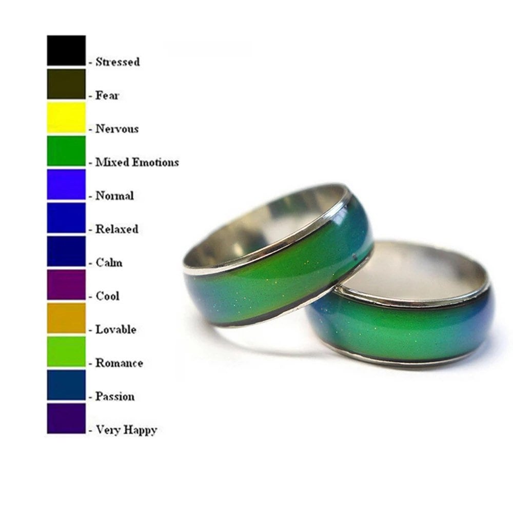 Mood Ring | Color Changing Ring | Energy Ring | 90s Style Ring | Retro Ring | Band Ring Crystal Eyes It