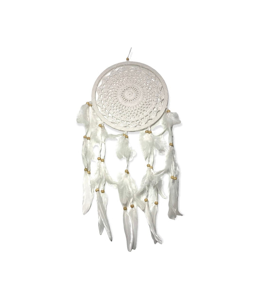 Dreamcatcher | Woven Dream Catcher | Wall Hanging Decoration | Boho | Black and White | Yin and Yang | Feathers | Room | Gift Crystal Eyes It