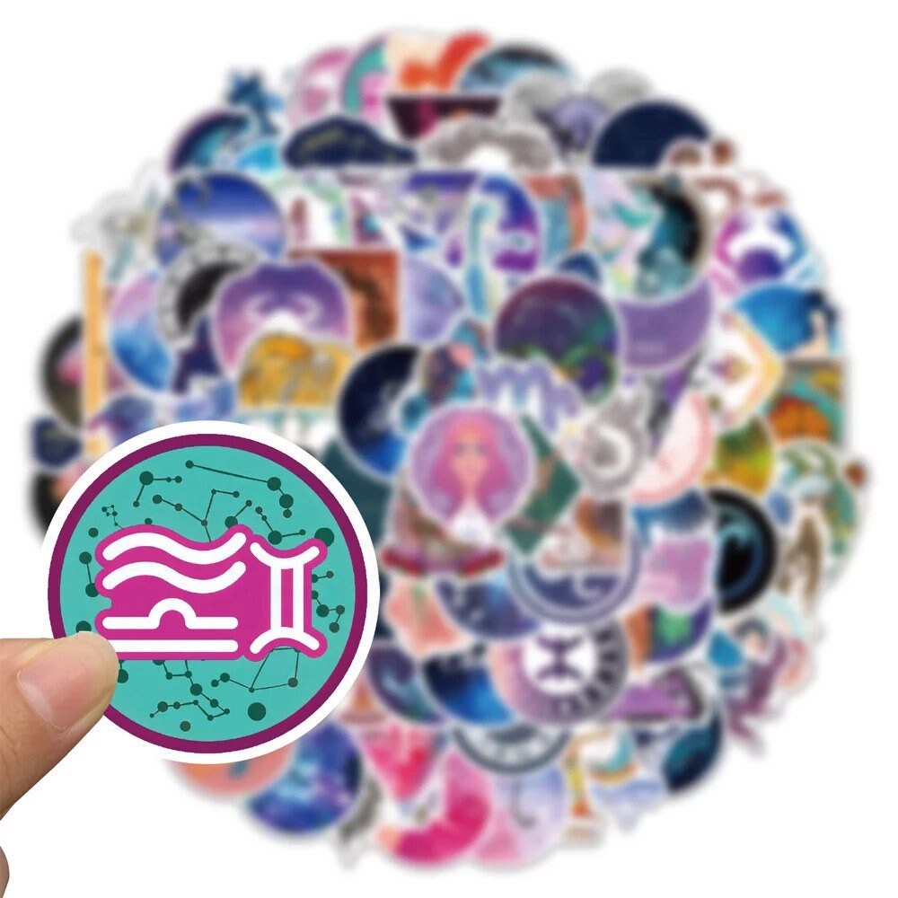 Zodiac Sign Stickers | Astrology | Horoscope | Pack of 10 20 30 40 50 | Vinyl | Waterproof | Decoration | Gift Crystal Eyes It