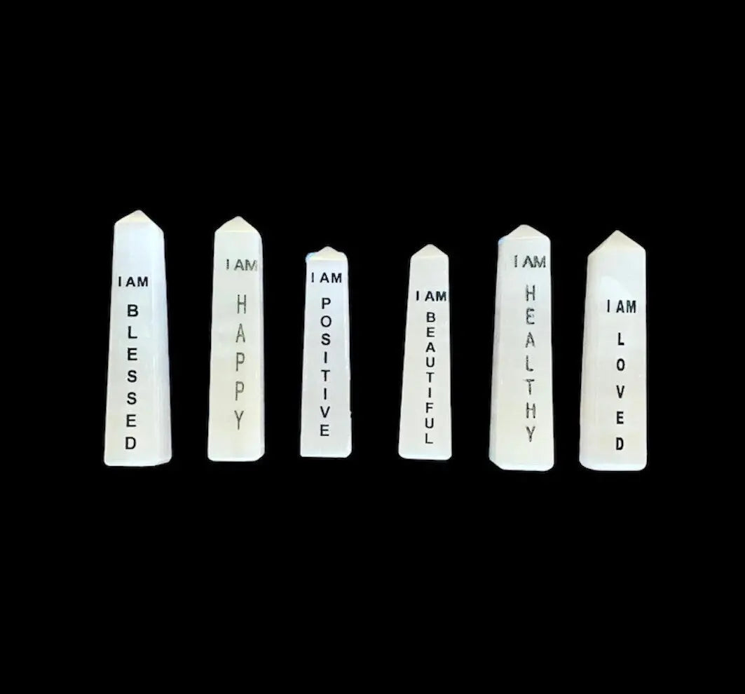Selenite Tower | Satin Spar | Selenite Affirmation Tower | Selenite Wand | Selenite Stick | Healing Crystal | Altar | Decor | Gift Crystal Eyes It