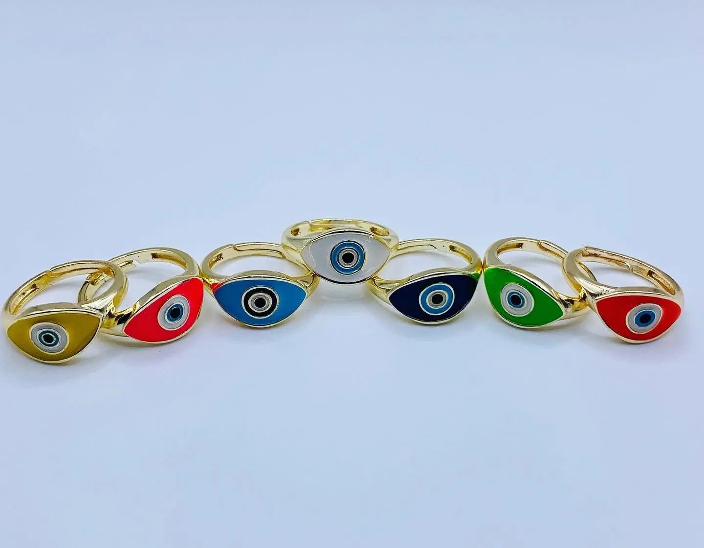 Colorful Evil Eye Ring | Nazar | Matiasma | Mal de Ojo | Protection Symbol | Good Luck Charm | Talisman | Adjustable | Jewelry | Gift Crystal Eyes It