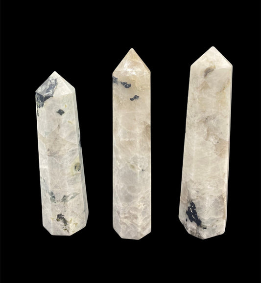 Rainbow Moonstone Crystal Tower | Point | Wand | Natural | Healing | Meditation | Altar Decor | Gift Crystal Eyes It