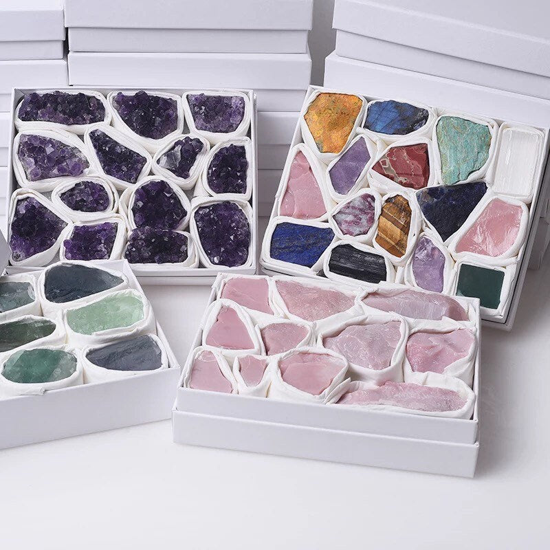Mixed Crystal Box Set | 1.5 - 2 lbs | Rough Crystals | Stones | Gemstones | Natural | Mystery Scoop | Gift Crystal Eyes It