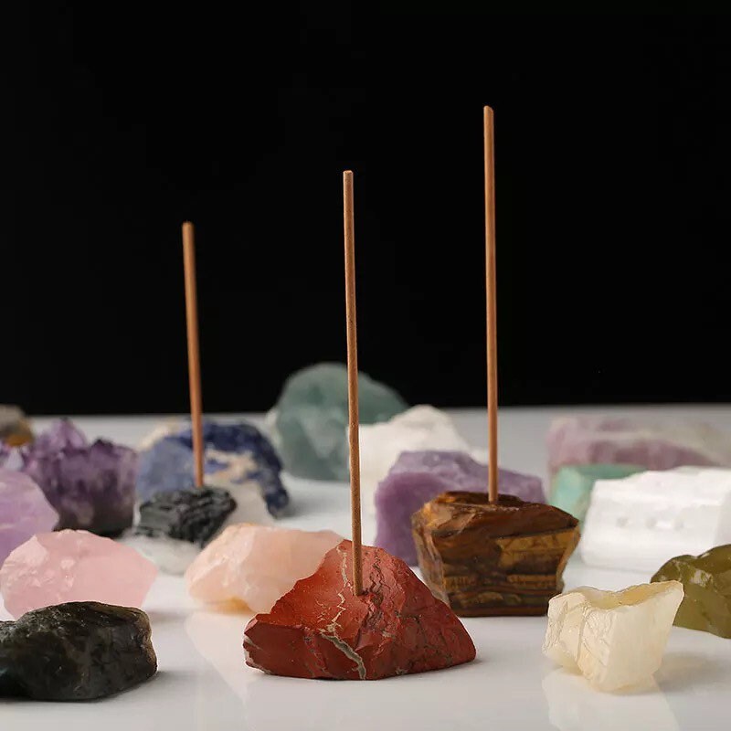 Crystal Incense Stick Holder | Rough Stone | Raw | Natural Stone | Altar Decor | Decoration | Gift Crystal Eyes It