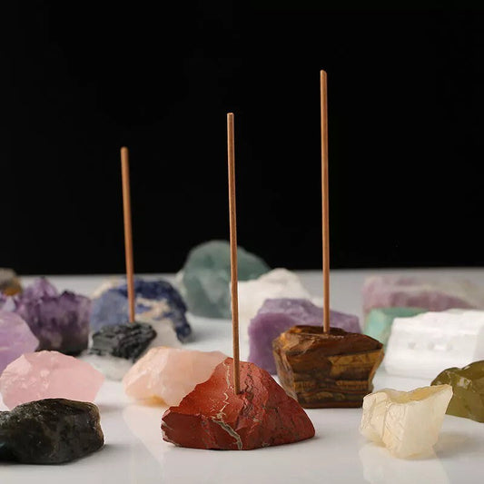 Crystal Incense Stick Holder | Rough Stone | Raw | Natural Stone | Altar Decor | Decoration | Gift Crystal Eyes It