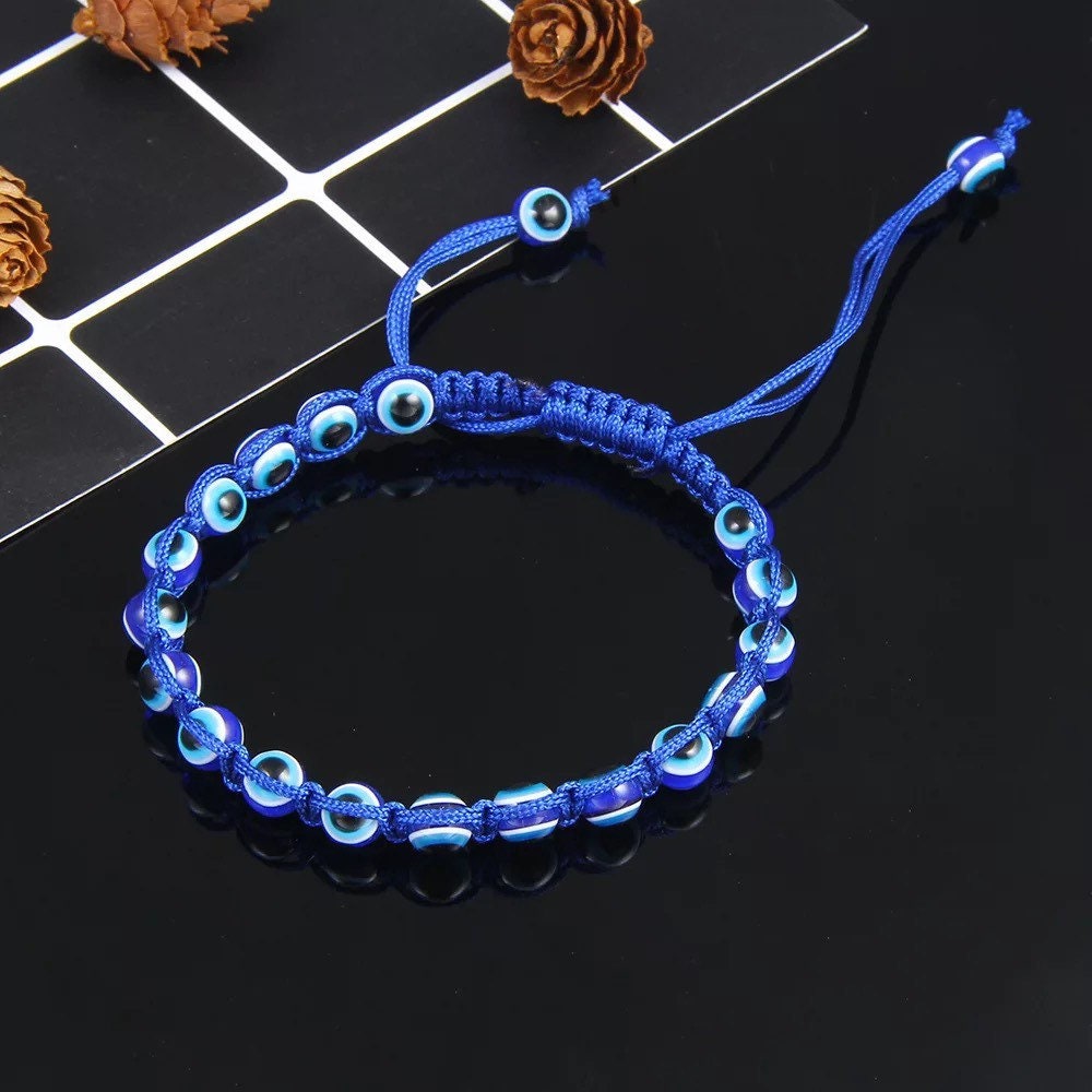 Evil Eye Bracelet | Nazar | Matiasma | Mal de Ojo | Protection Symbol | Good Luck Charm | Talisman | Braided | Jewelry | Gift Crystal Eyes It