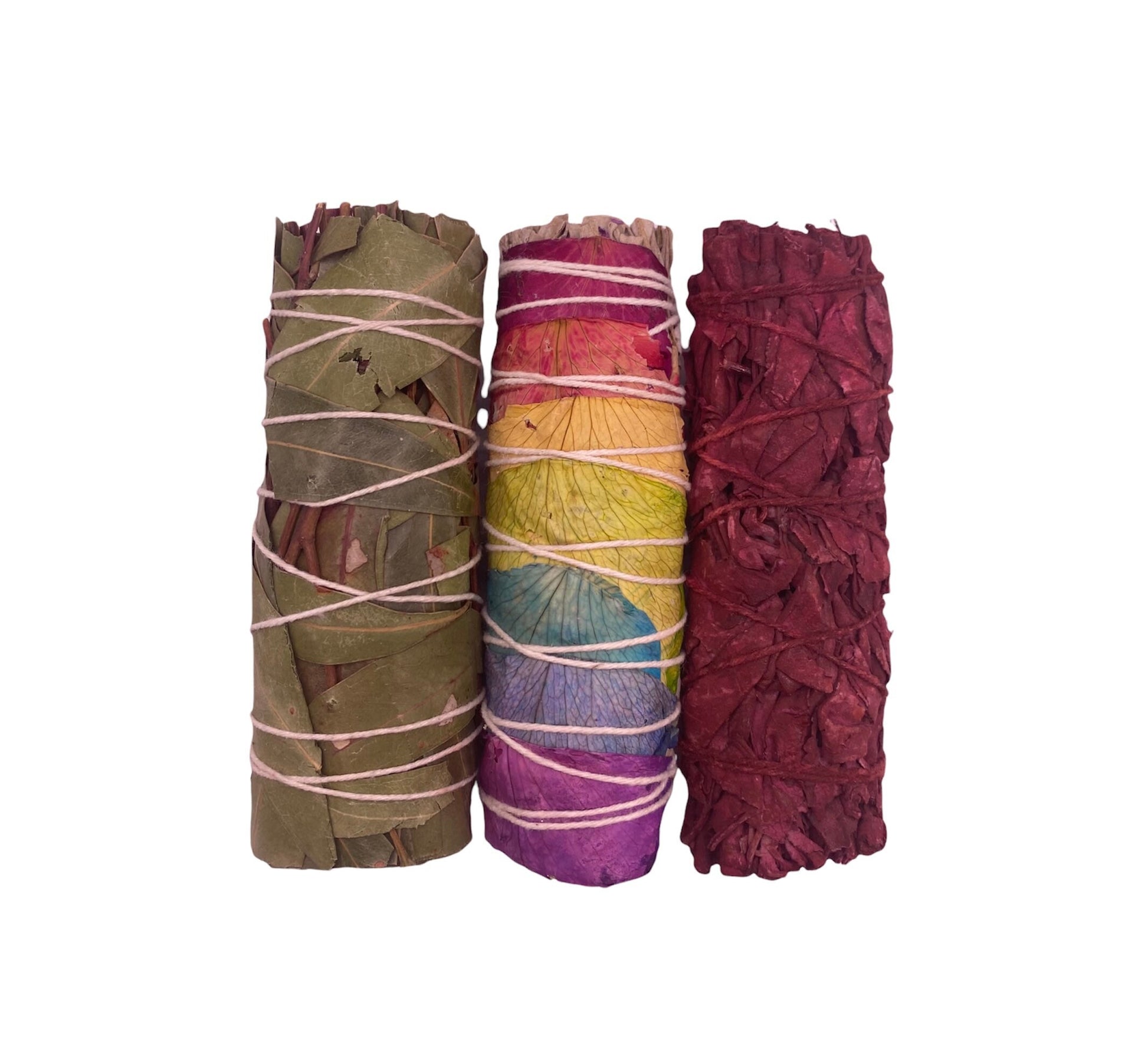 Sage Bundles | Smudge Stick | Smudging | Incense | Chakra | Roses | Dragon’s Blood | Eucalyptus | Energy | Positive | Ethically Sourced Crystal Eyes It