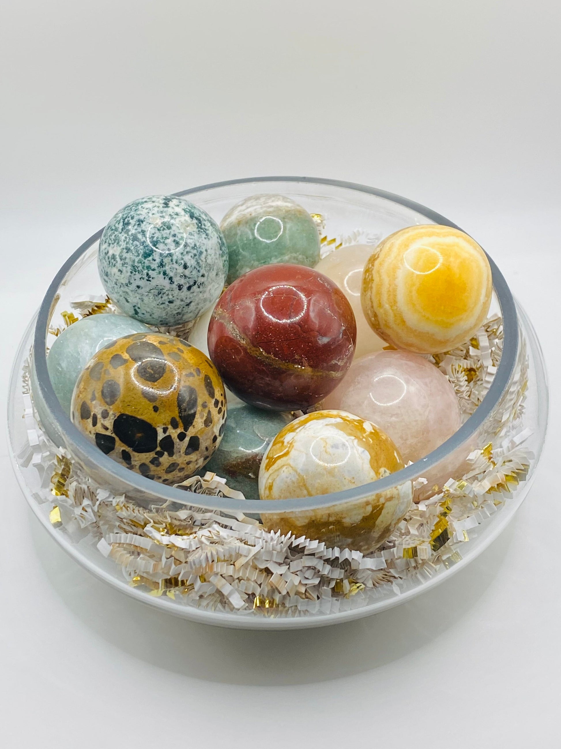 Crystal Sphere | Ball | Orb | Healing | Quartz | Jasper | Calcite | Gemstone | Altar Decor | Gift Crystal Eyes It