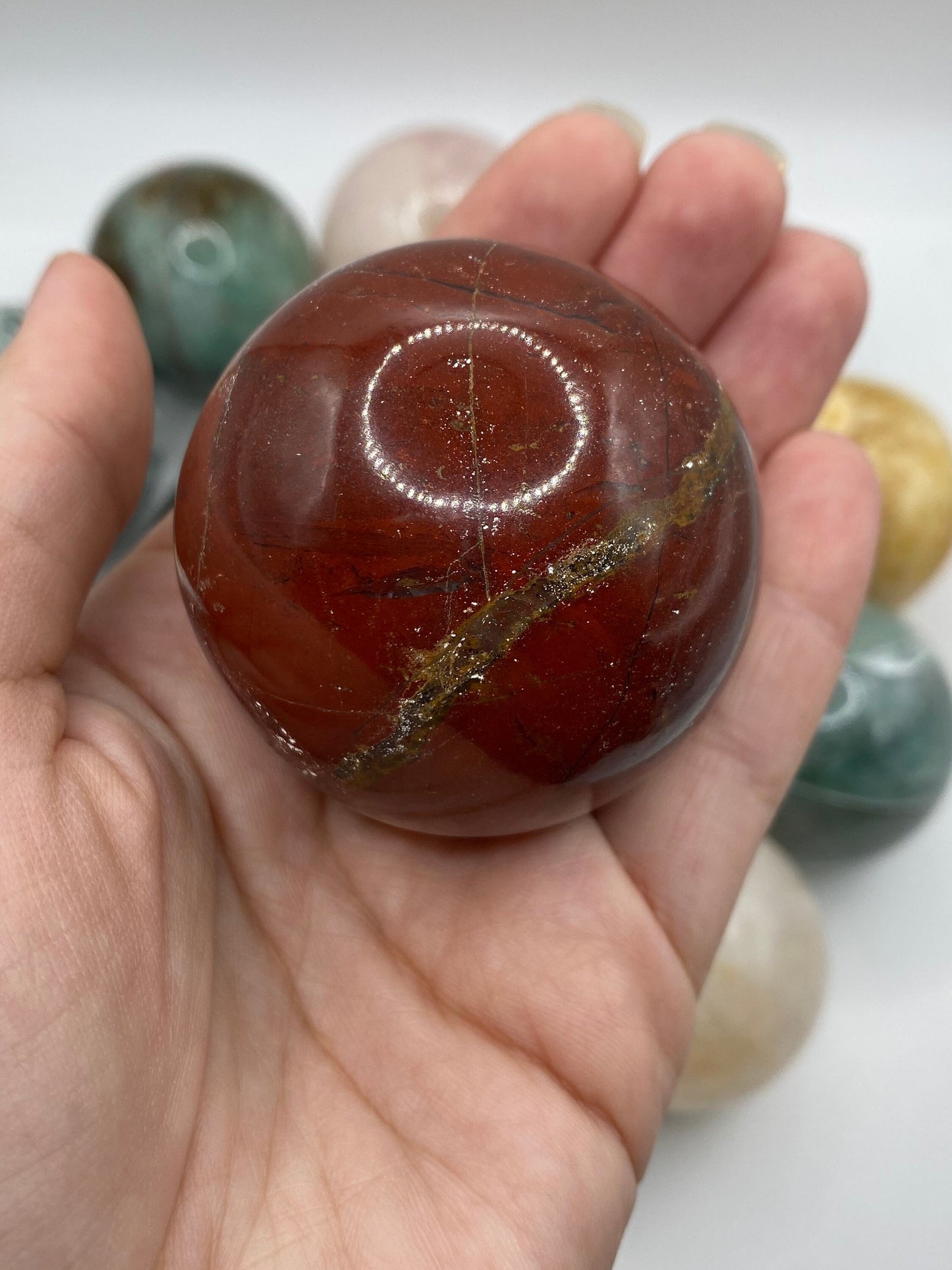 Crystal Sphere | Ball | Orb | Healing | Quartz | Jasper | Calcite | Gemstone | Altar Decor | Gift Crystal Eyes It