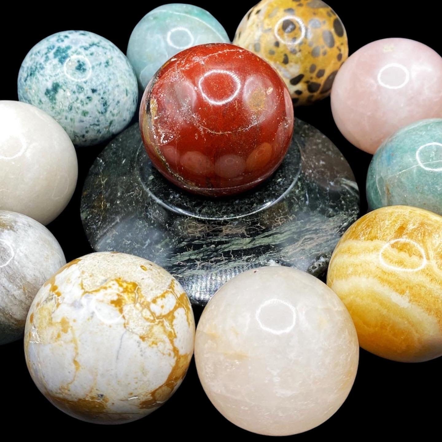 Crystal Sphere | Ball | Orb | Healing | Quartz | Jasper | Calcite | Gemstone | Altar Decor | Gift Crystal Eyes It