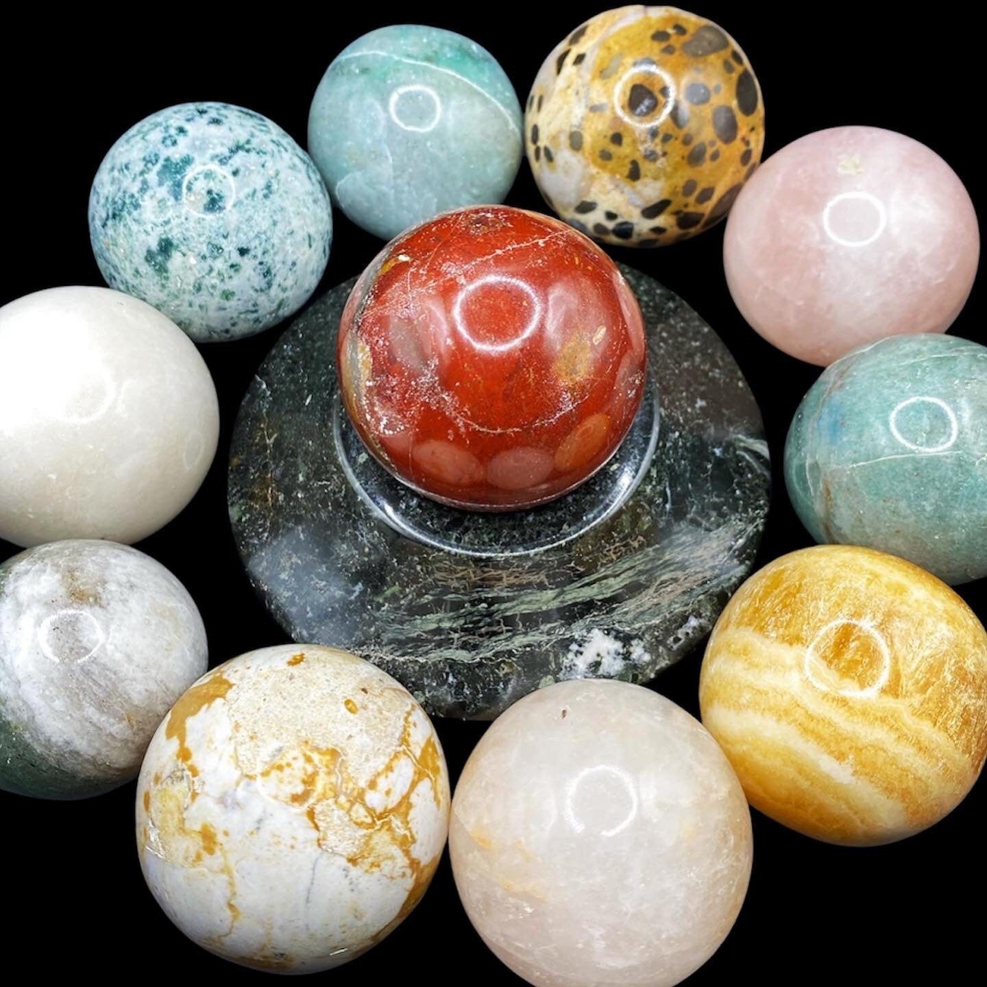 Crystal Sphere | Ball | Orb | Healing | Quartz | Jasper | Calcite | Gemstone | Altar Decor | Gift Crystal Eyes It