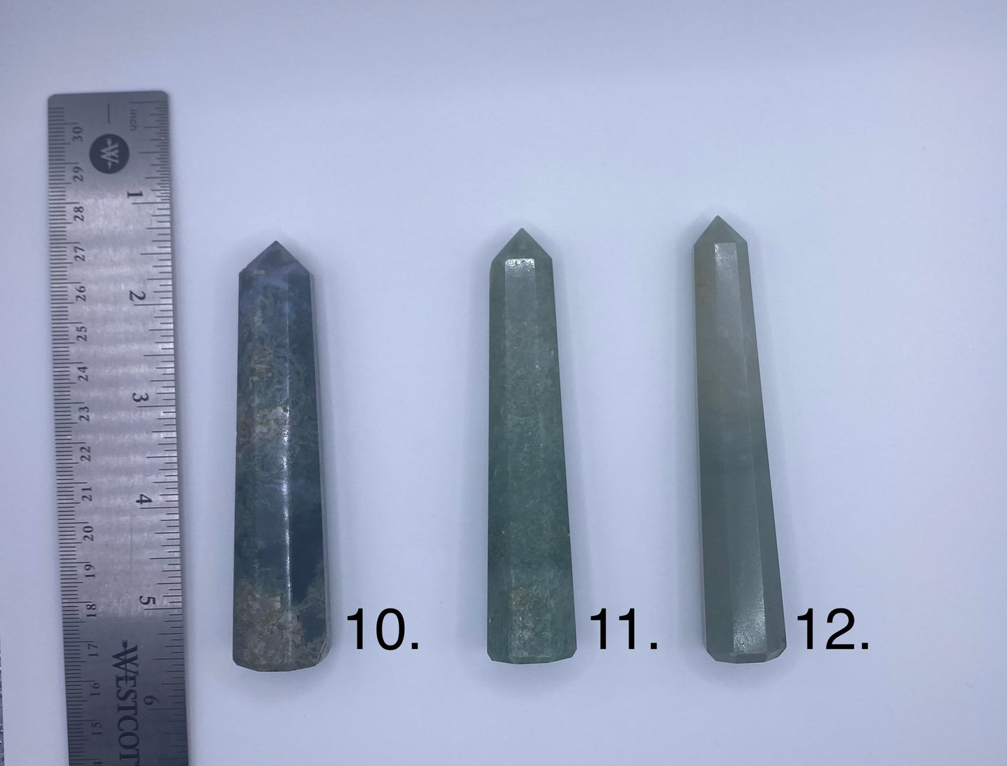 Green Crystal Tower | Aventurine | Moss Agate | Point | Wand | Natural | Healing | Meditation | Altar Decor | Gift Crystal Eyes It