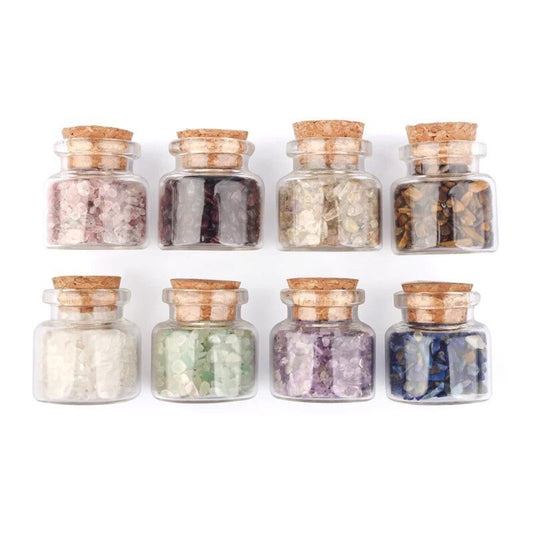 Crystal Chip Jars | Bottles | Gemstone | Mystery | Set | Healing | Reiki | Healing | Spells | Gift | Crystal Eyes It