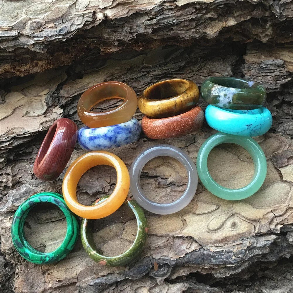 Banded Agate Ring | Gemstone Band | Healing Stone | Statement Jewelry | Gift Crystal Eyes It