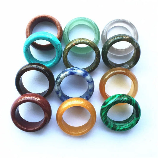 Banded Agate Ring | Gemstone Band | Healing Stone | Statement Jewelry | Gift Crystal Eyes It