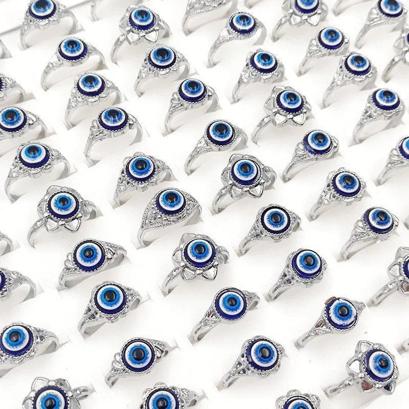 Evil Eye Ring | Nazar | Matiasma | Mal de Ojo | Protection Symbol | Good Luck Charm | Talisman | Jewelry | Gift Crystal Eyes It