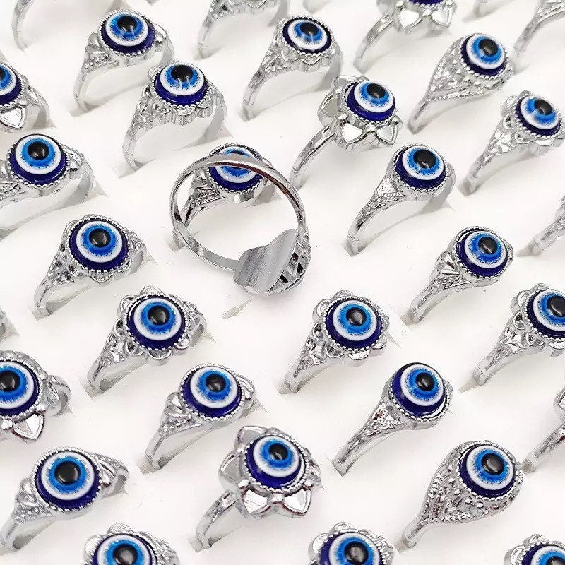 Evil Eye Ring | Nazar | Matiasma | Mal de Ojo | Protection Symbol | Good Luck Charm | Talisman | Jewelry | Gift Crystal Eyes It